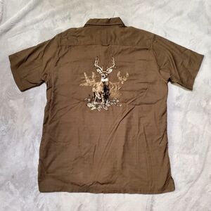 Guide Series Army Green Hunting Deer Button Down Shirt Size Large